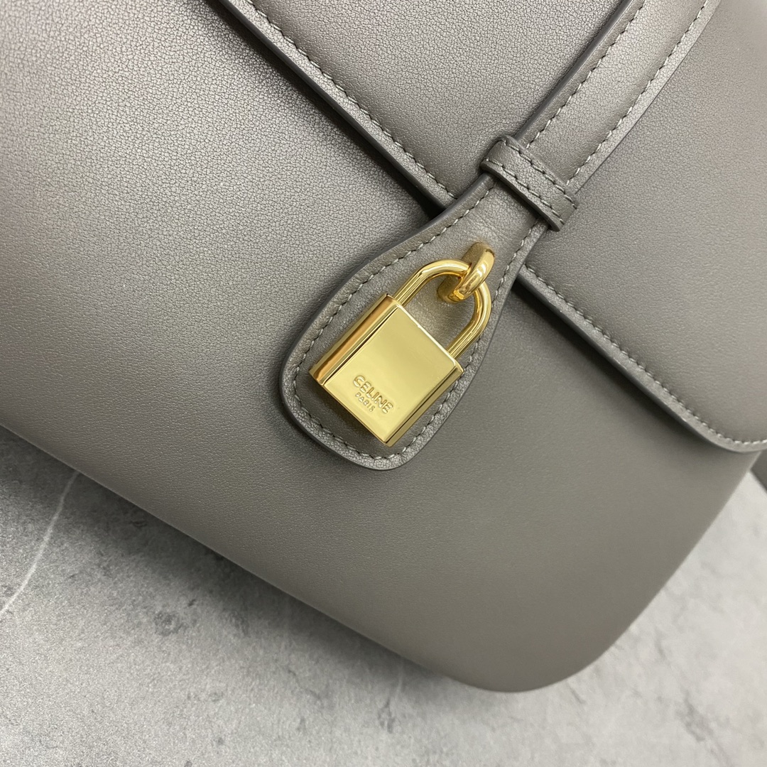 Celine Tabou Shoulder Bag In Smooth Calfskin Dark Grey 196583